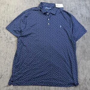 Polo Ralph Lauren Polo Men's XXL Navy Triangle Print Custom Slim Fit NWT Golf
